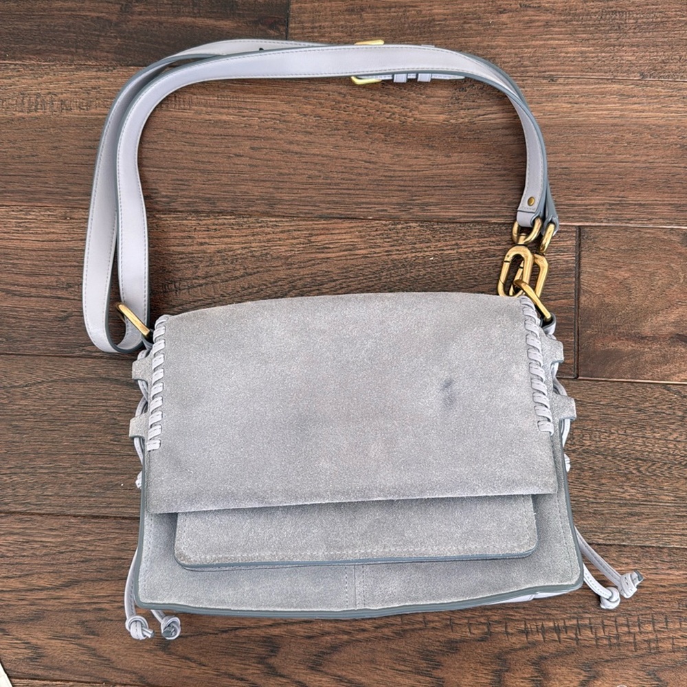 Authentic Stuart Weitzman Suede Handbag - Light Blue